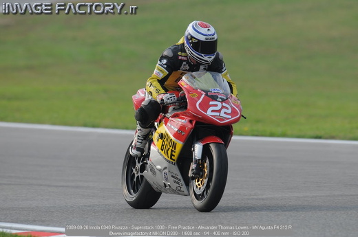 2009-09-26 Imola 0340 Rivazza - Superstock 1000 - Free Practice - Alexander Thomas Lowes - MV Agusta F4 312 R